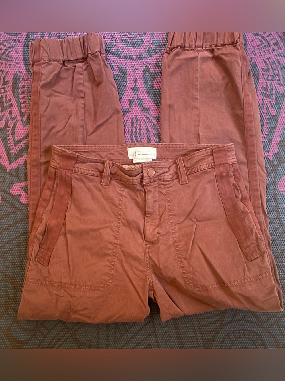 Anthropologie Rust Colored Utility Cargo Pants in Size 6
